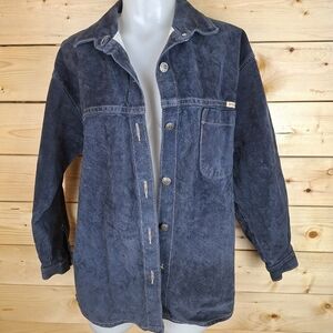 Vintage Wash & Wear Leather Suede Button Up Overshirt Jacket Shirt Coat Shacket